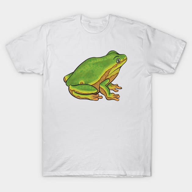 Green Tree Frog T-Shirt by danyellysdoodles